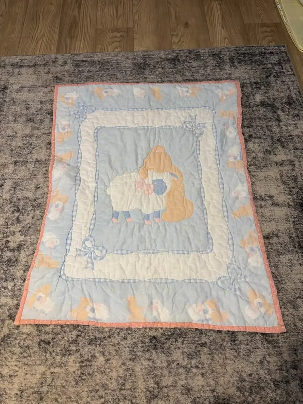 Vintage Retro Style Handmade Baby Quilt